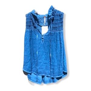 Free People Womens Ruffle Me Up SleeveLess Top